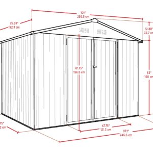 Arrow Sheds 8' x 6' Outdoor Steel Storage Shed, Tan