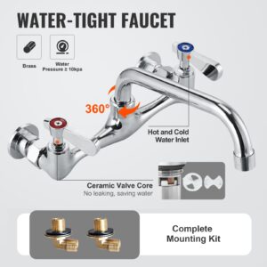 VEVOR Stainless Steel Sink, 1 Compartment Free Standing Small Sink Include Faucet & legs, 18"x41" Commercial Single Bowl Sinks for Garage, Restaurant, Kitchen, Laundry, NSF Certified