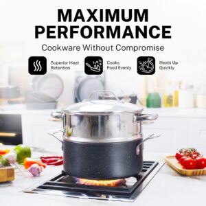 GRANITESTONE 20 Pc Kitchen Pots and Pans Set Non Stick Cookware Set, Kitchen Cookware Sets, Granite Nonstick Cookware Set, Diamond Coated Non Toxic Cookware Set, Oven & Dishwasher Safe