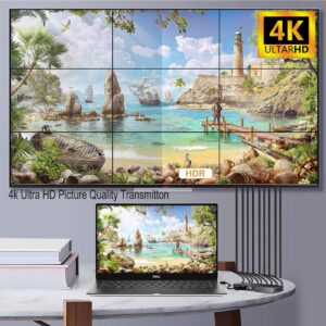 Video Wall Controller 3x3 HDMI Video Image Processor, Support 3840x2160/30HZ HDMI Input & DVI Input, 9-Screen Splicing TV Wall Controller, Support 180 Degree Rotation 3x3 3x2 2x2 3x1 1x4 2x3 4x2 2x4