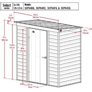 Arrow Sheds 6' x 4' Outdoor Steel Storage Shed, Blue