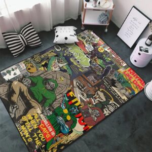 qancosi mf rapper doom area rugs anti-slip ultra soft floor mat big rug for bedroom living room kitchen home decor outdoor/indoor 60x39 inches