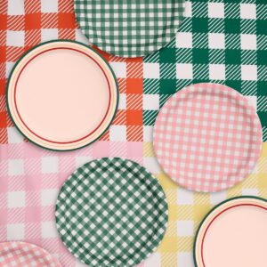 xo, Fetti Gingham Checkered Washable Tablecloth - 9ft. | Camp Bachelorette Party Supplies, Getting Lit + Getting Hitched, Glamping Birthday Party Decorations, Pastel Baby Shower, Cute Tableware