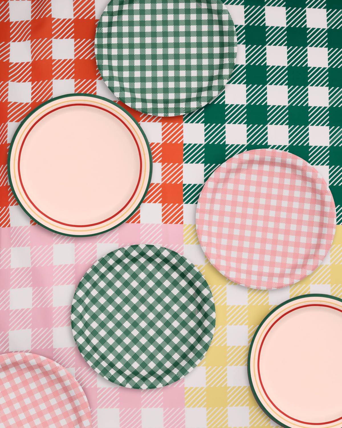 xo, Fetti Gingham Checkered Washable Tablecloth - 9ft. | Camp Bachelorette Party Supplies, Getting Lit + Getting Hitched, Glamping Birthday Party Decorations, Pastel Baby Shower, Cute Tableware