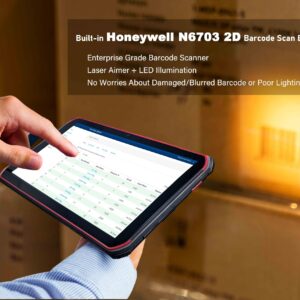 Vanquisher 8-inch Warehouse Tablet, Android 13 Rugged Tablet with Integrated Honeywell N6703 1D & 2D Bar Code Scanner Engine, WiFi & 4G LTE, for Enterprise Inventory & Logistics Tracking
