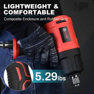 XIIW 3/4 Inch Air Impact Wrench, Max Nut-busting Torque 1950 ft-lbs, Heavy Duty 7000RPM 3/4 Air Drive Impact Gun, Twin Hammer Pneumatic Tool for Automobile Repair