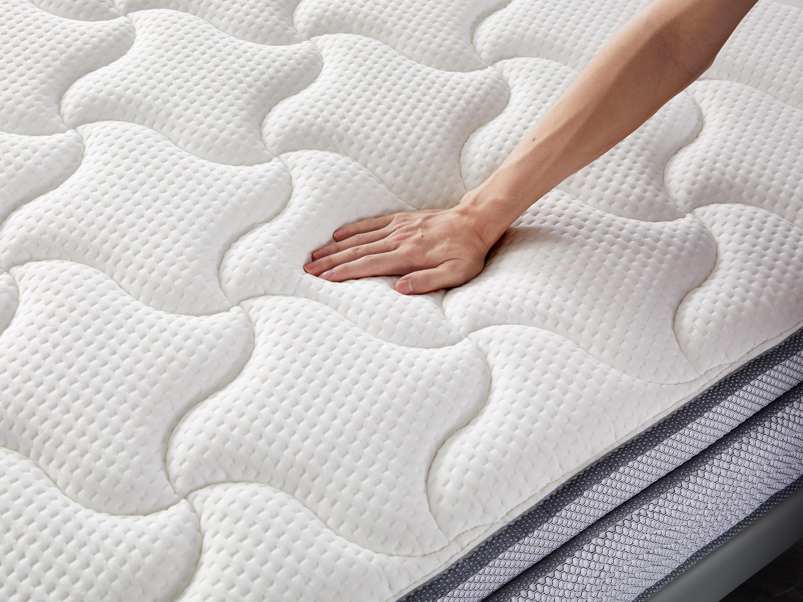 restologie Sigma 10 inch Hybrid Mattress/Made in America/Pocket Coils & Memory Foam for Cooling and Comfort/Reinforced Edge Support/Mattress in a Box/Firm Tight Top (Queen (U.S. Standard))