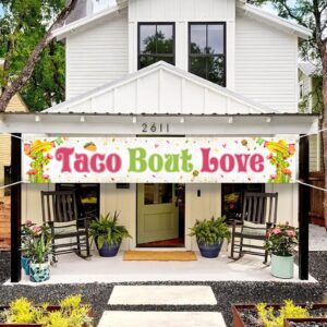 Mokonate Taco Bout Love Banner, Mexican Fiesta Theme Engagement, Bridal Shower, Wedding Party Decoration, 9.8 x 1.6 Ft