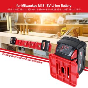 GIPFTYAG 12 Pack Battery Holder for Milwaukee M18 18V Battery Mounts Dock Holder Fit for M18 48-11-1815 48-11-1828 48-11-1850 48-11-1860 (w/24 Screws, No Battery)