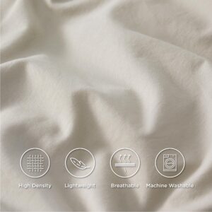 Bedsure Bundle of Linen Cotton Blend Duvet Cover Set and 100% Cotton Sheet Set, Queen Size