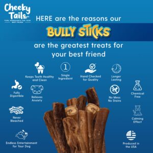 Premium Bully Sticks for Dogs, 6" Dog Bully Sticks for Small Dogs & Puppies (3 Pieces) - Rawhide Free Chews, High Collagen, 100% Beef Bully Sticks Made in USA - Bully Stick Puppy Treats & Bully Bones