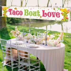 Mokonate Taco Bout Love Banner, Mexican Fiesta Theme Engagement, Bridal Shower, Wedding Party Decoration, 9.8 x 1.6 Ft