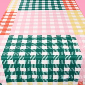 xo, Fetti Gingham Checkered Washable Tablecloth - 9ft. | Camp Bachelorette Party Supplies, Getting Lit + Getting Hitched, Glamping Birthday Party Decorations, Pastel Baby Shower, Cute Tableware