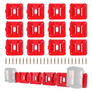 gipftyag 12 pack battery holder for milwaukee m18 18v battery mounts dock holder fit for m18 48-11-1815 48-11-1828 48-11-1850 48-11-1860 (w/24 screws, no battery)