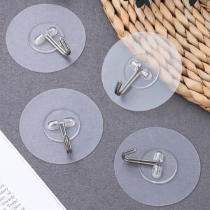 HOMSFOU Adhesive Hooks 12pcs Heavy Duty Sticky Hooks for Hanging Wall Hangers Without Nails 180 Degree Rotating Seamless Stick on Wall Hooks Bathroom Kitchen Office Outdoors