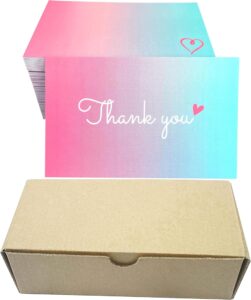 rxbc2011 500 little thank you cards gold heart design bulk thank you notes for all occasions 3.5 x 2 inch multicolor