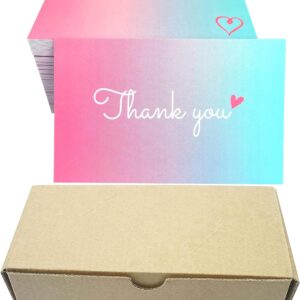 RXBC2011 500 Little Thank You Cards Gold Heart Design Bulk Thank you Notes for All Occasions 3.5 x 2 Inch Multicolor