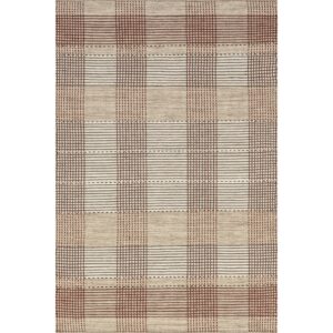 Rugs USA x Emily Henderson Oregon Plaid Wool Area Rug, 9x12, Beige