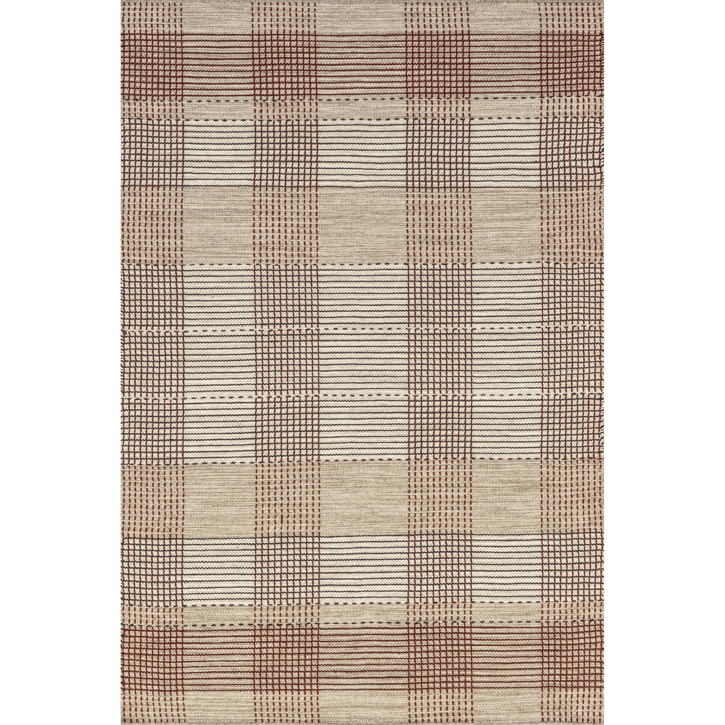 Rugs USA x Emily Henderson Oregon Plaid Wool Area Rug, 9x12, Beige