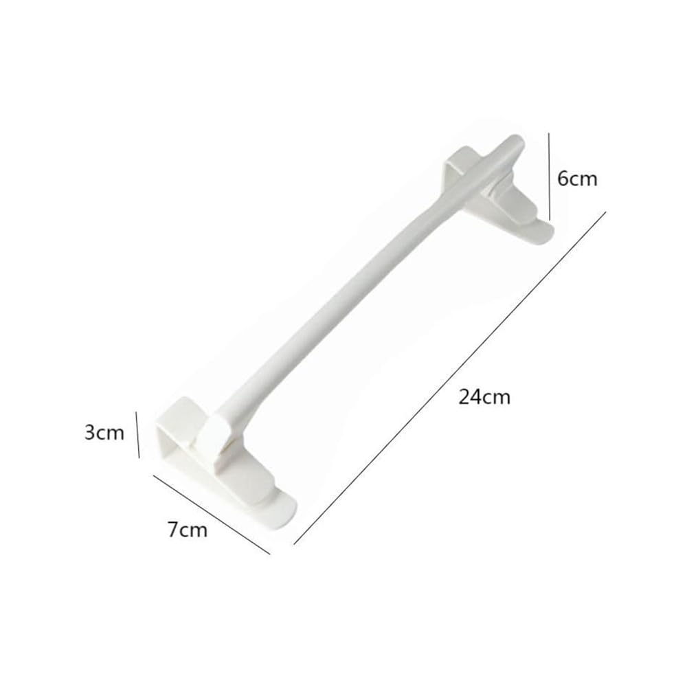 Modern Plastic Over Kitchen Cabinet Towel Bar Rack, Hang on Inside or Outside of Doors, Storage and Organization for Hand and Dish Towels, Rag