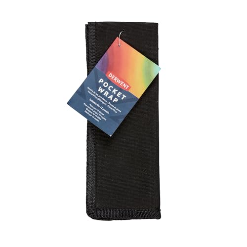 Derwent Pocket Wrap, Black, Accessories Ideal for Sketching and Drawing, Roll Up Pencil Case, Professional Quality Pencil Case, 2306221