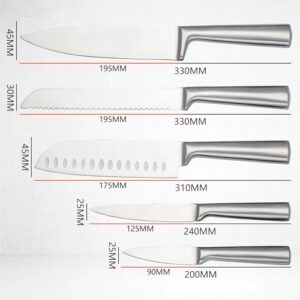 Vvinjinwujin 5 pieces ultra-sharp kitchen knife set - stainless steel knife set, chef's knife set, precise cutting, ergonomically designed, essential for the kitchen, very suitable for home cooking