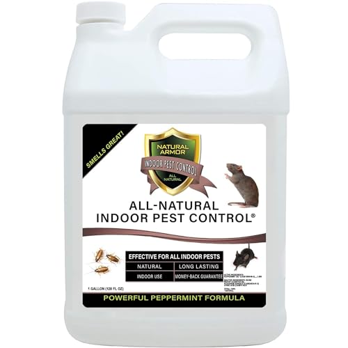 Peppermint Repellent for Indoor Pest Control - All Natural & Safe Spray for Outdoor Use. Natural Armor Indoor Pest Control. 128 Oz Gallon, Refill