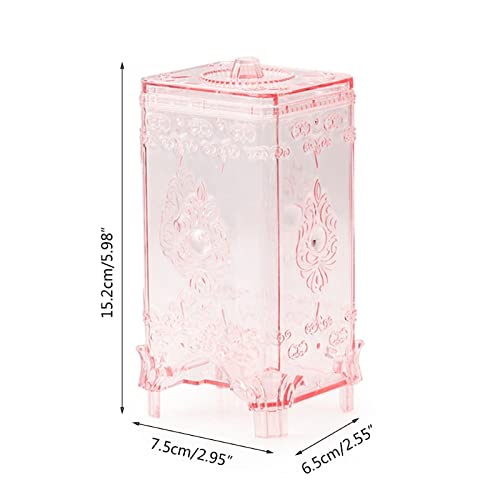 Bydezcon Cotton Pads Holder Dispenser Vintage Makeup Cosmetic Clear Storage Box Organizer