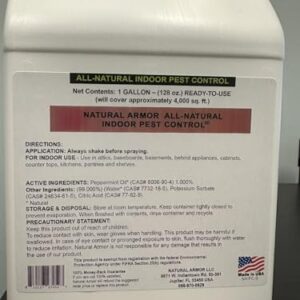 Peppermint Repellent for Indoor Pest Control - All Natural & Safe Spray for Outdoor Use. Natural Armor Indoor Pest Control. 128 Oz Gallon, Refill