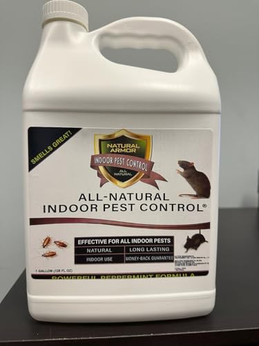 Peppermint Repellent for Indoor Pest Control - All Natural & Safe Spray for Outdoor Use. Natural Armor Indoor Pest Control. 128 Oz Gallon, Refill