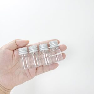 Jarvials 5ml Clear Plastic Bottle With Aluminium Screw Cap Empty Small Plastic Bottle with Screw Cap 100pcs