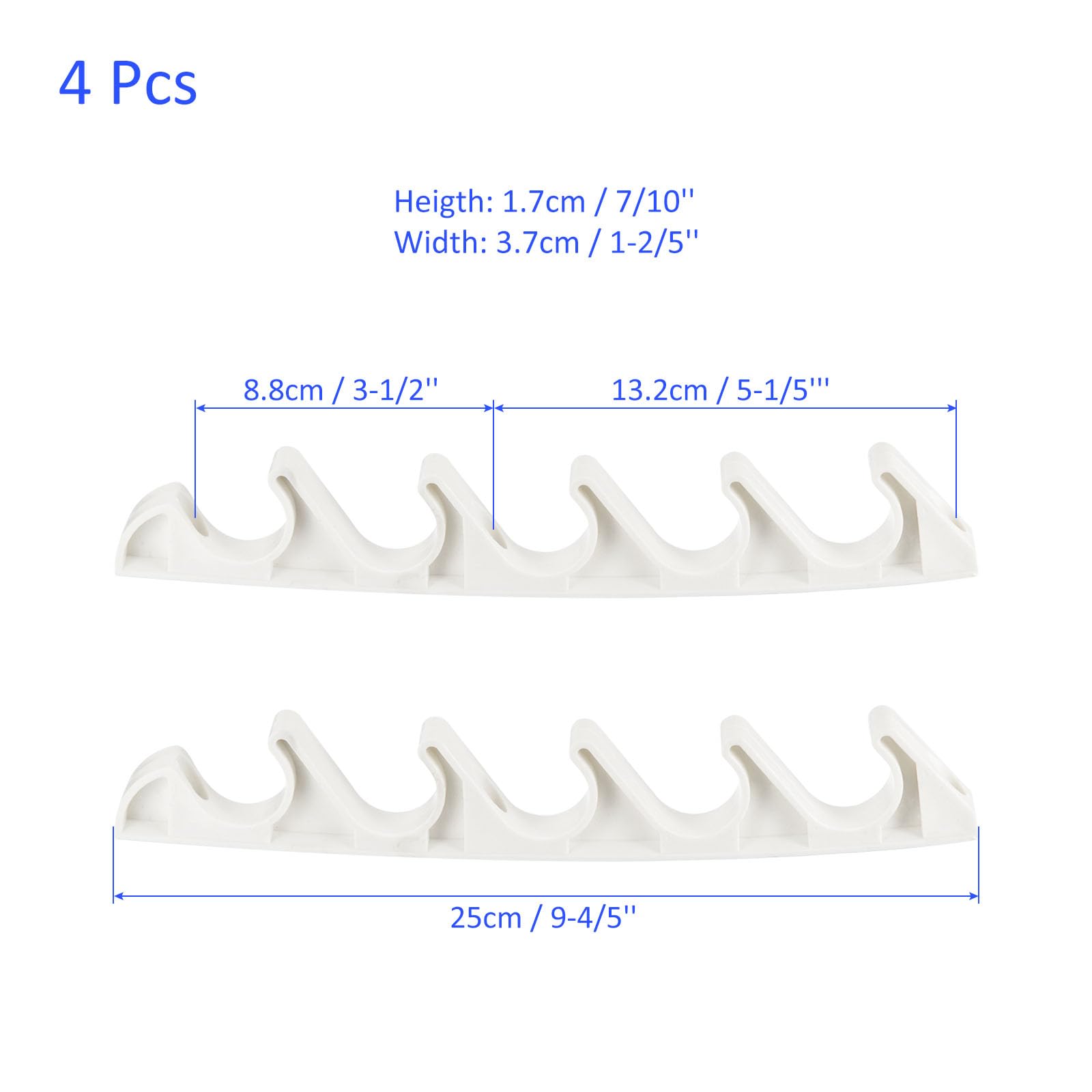 M METERXITY 4 Pack Chaise Adjustment Bracket - 5 Positions to Adjust The Inclination, Apply to Outdoor/Garden/Beach/Balcony (White)