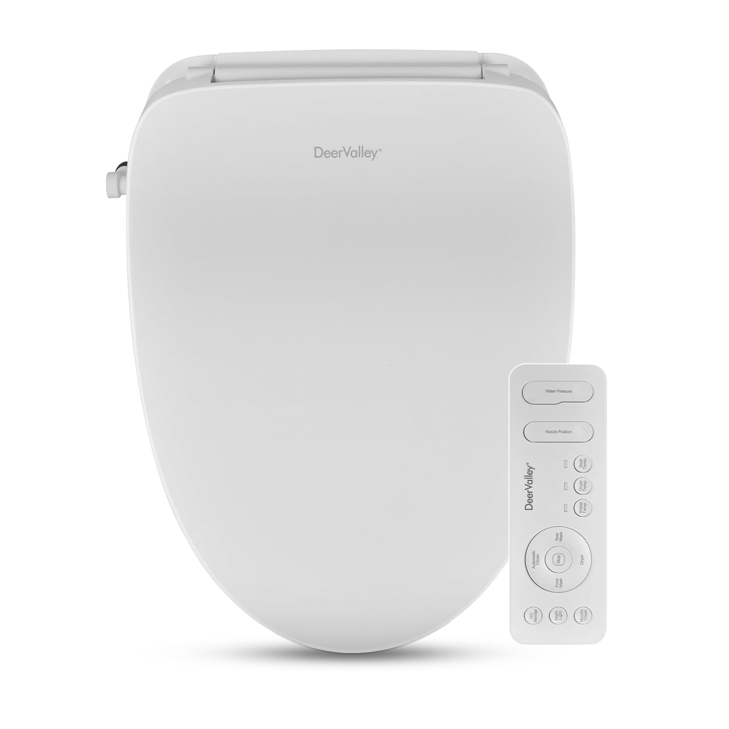 Bidet Seats, DeerValley DV-1S0018A Electronic Bidet Toilet Seat, Smart Toilet Seat with Sensor Seat Heating, Warm Air Dryer, Nightlight, Multiple Wash Methods, Self-Cleaning Nozzle, White