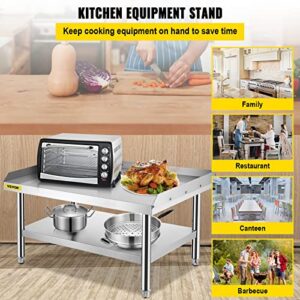 VEVOR Stainless Steel Equipment Grill Stand, 60 x 30 x 24 Inches Stainless Table, Grill Stand Table with Adjustable Storage Undershelf, Equipment Stand Grill Table for Hotel, Home, Restaurant Kitchen