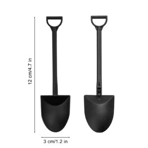 Ruksifg 100Pcs/Pack Disposable Plastic Shovel Spoon Individual Packaging Mini Ice Cream Dessert Spoon for Family or Party(Black)