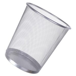 Metal Wastebasket, Mesh Trash Can Round Garbage Bin with Open Top for Home Office, 9.06 x 10.24 x 7.28