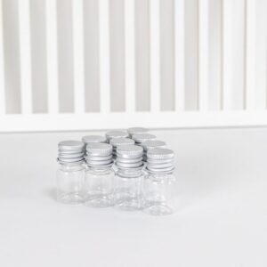 Jarvials 5ml Clear Plastic Bottle With Aluminium Screw Cap Empty Small Plastic Bottle with Screw Cap 100pcs