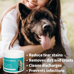 Jerrlin WoWs 3Pack Dog Eye Wipes,Cat Dog Eye Cleaner,Pet Tear Stain Remover Wipes,300 Count-Soft Pet Wipes for Gently Cleaning Eyes