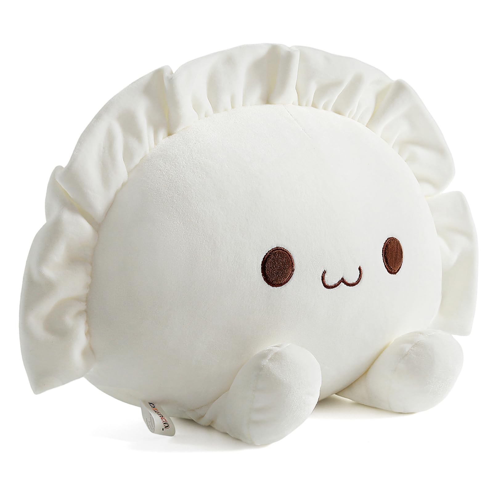 Ditucu Cute Dumpling Plush Pillow Funny Food Soup Stuffed Animals Plushies Toys Soft Hugging Gifts for Kids White 8 inch