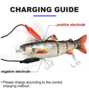 Robotic Swimming Fishing Bait Electric Lures 3.5" USB Rechargeable LED Light Wobbler 4-Segement Multi Jointed Swimbait Hard Lures Fishing Tackle