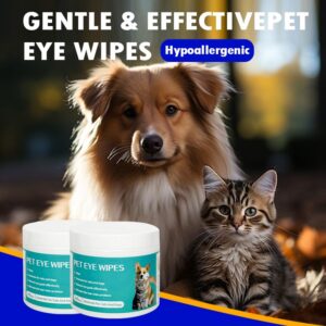 Jerrlin WoWs 3Pack Dog Eye Wipes,Cat Dog Eye Cleaner,Pet Tear Stain Remover Wipes,300 Count-Soft Pet Wipes for Gently Cleaning Eyes