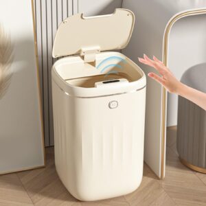 Automatic Trash Can, 20 Liter Touchless Waste Basket Motion Sensor Garbage Bin for Kitchen Bathroom Bedroom, 9.8x12.6x9.8 (Battery Powered)