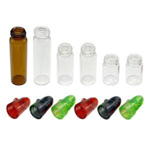 zundo portable glass storage bottle for traveling, includes 3 sizes, mixed colors 6-pack