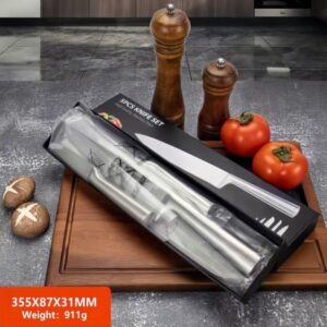 Vvinjinwujin 5 pieces ultra-sharp kitchen knife set - stainless steel knife set, chef's knife set, precise cutting, ergonomically designed, essential for the kitchen, very suitable for home cooking