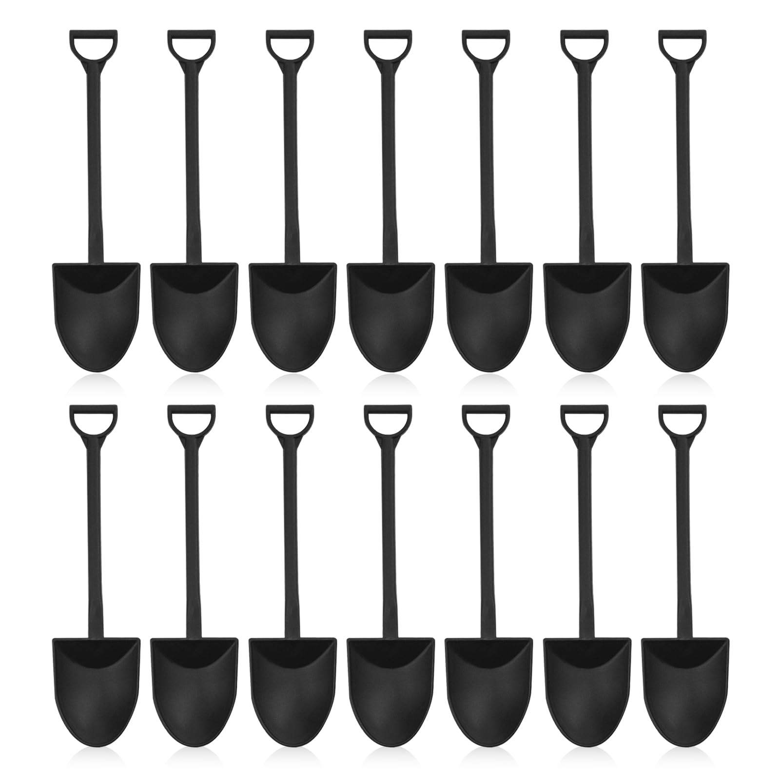 Ruksifg 100Pcs/Pack Disposable Plastic Shovel Spoon Individual Packaging Mini Ice Cream Dessert Spoon for Family or Party(Black)