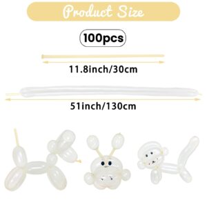 HYKJNBW Clear 260 Balloons for Balloon Animals, Long Balloons Art Kit for Twisting, Skinny Modeling Balloons Supplies for Birthday Party Wedding Festival Decorations 100pcs