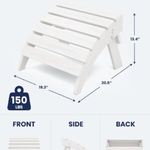 KINGYES Folding Adirondack Ottoman for Adirondack Chair, White