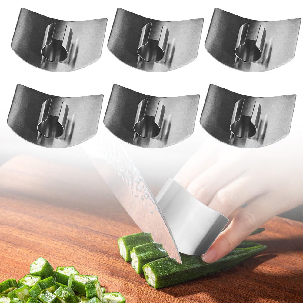 Stainless Steel Finger Guard, 2023 New Finger Protector for Cutting Food, Premium Slicing Tool Finger Protector Finger Protectors when Cutting, Slicing, Dicing, Chopping Vegatables (2 Pcs)