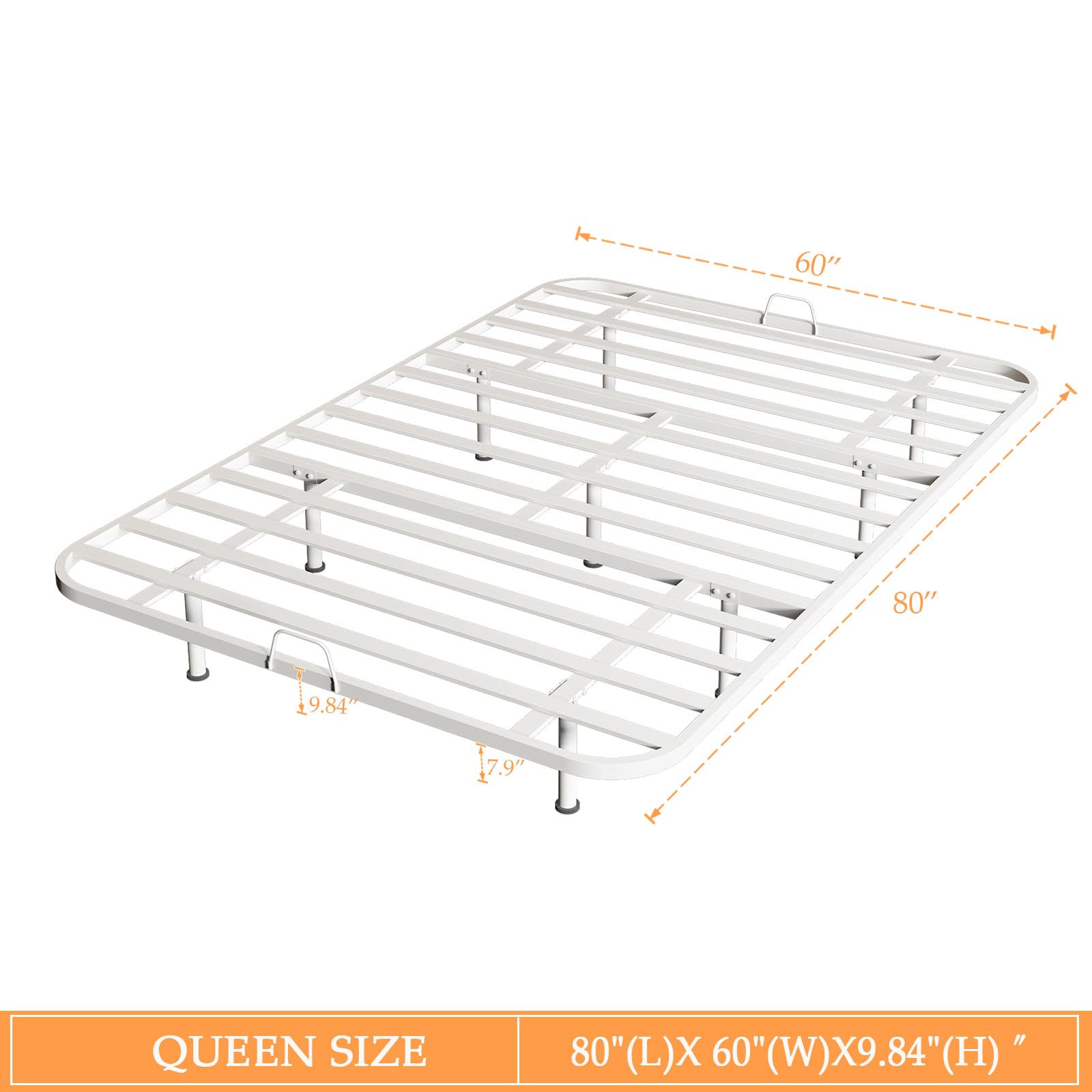 OSCHF Floating Metal Bed Frame - Queen Size Modern Platform with Smart LED Lights, Heavy Duty Bed Mattress Foundation, No Box Spring Needed, Warm White