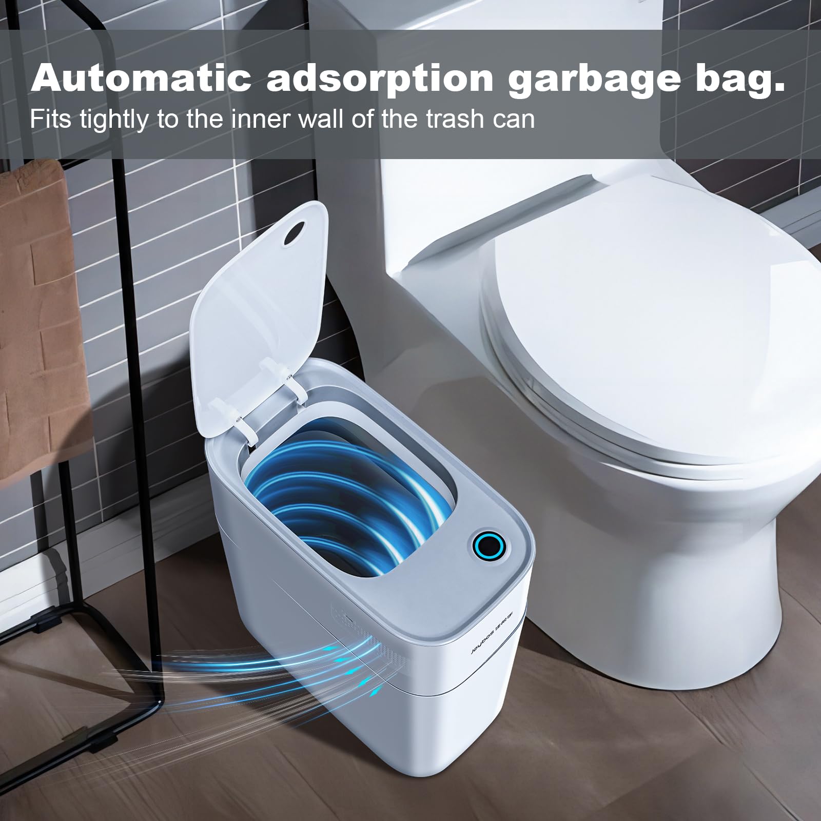 JOYBOS 2 Pack Bathroom Trash Can, White